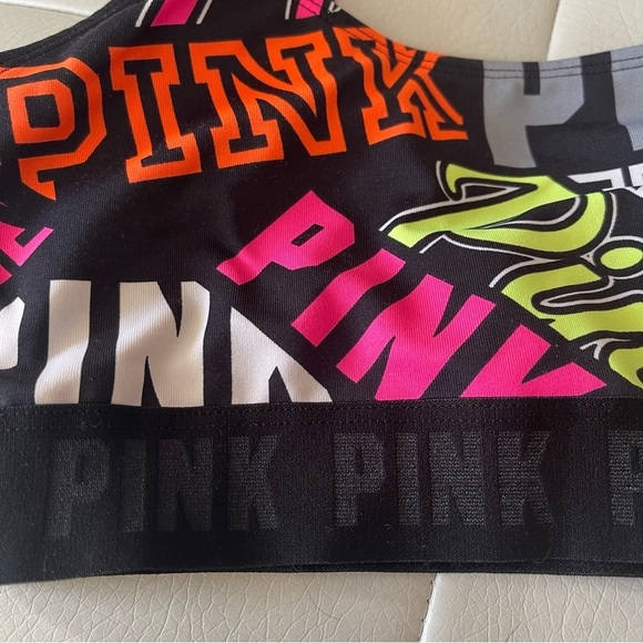 PINK Victorias Secret medium Ultimate Sports Bra logo print - Picture 2 of 6